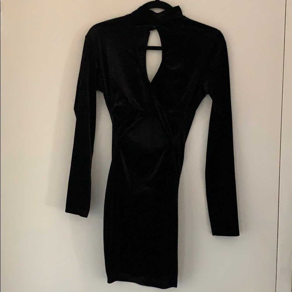 Black velvet dress